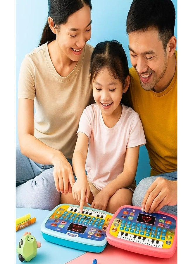 PULSBERY PULSEBERY Educational Learning Laptop Toy for Kids with LED Display & Sound Learn Alphabets, Numbers, Spelling, Animal Voice, Poem, Word, Q&A, Story, Habit (Multicolour, 3 Year+) - Image 2